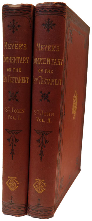 Heinrich August Wilhelm Meyer, William Urwick (translator) & Frederick Crombie (reviser & editor), Critical and Exegetical Handbook to the Gospel of John, 2nd edn., 2 Vols.